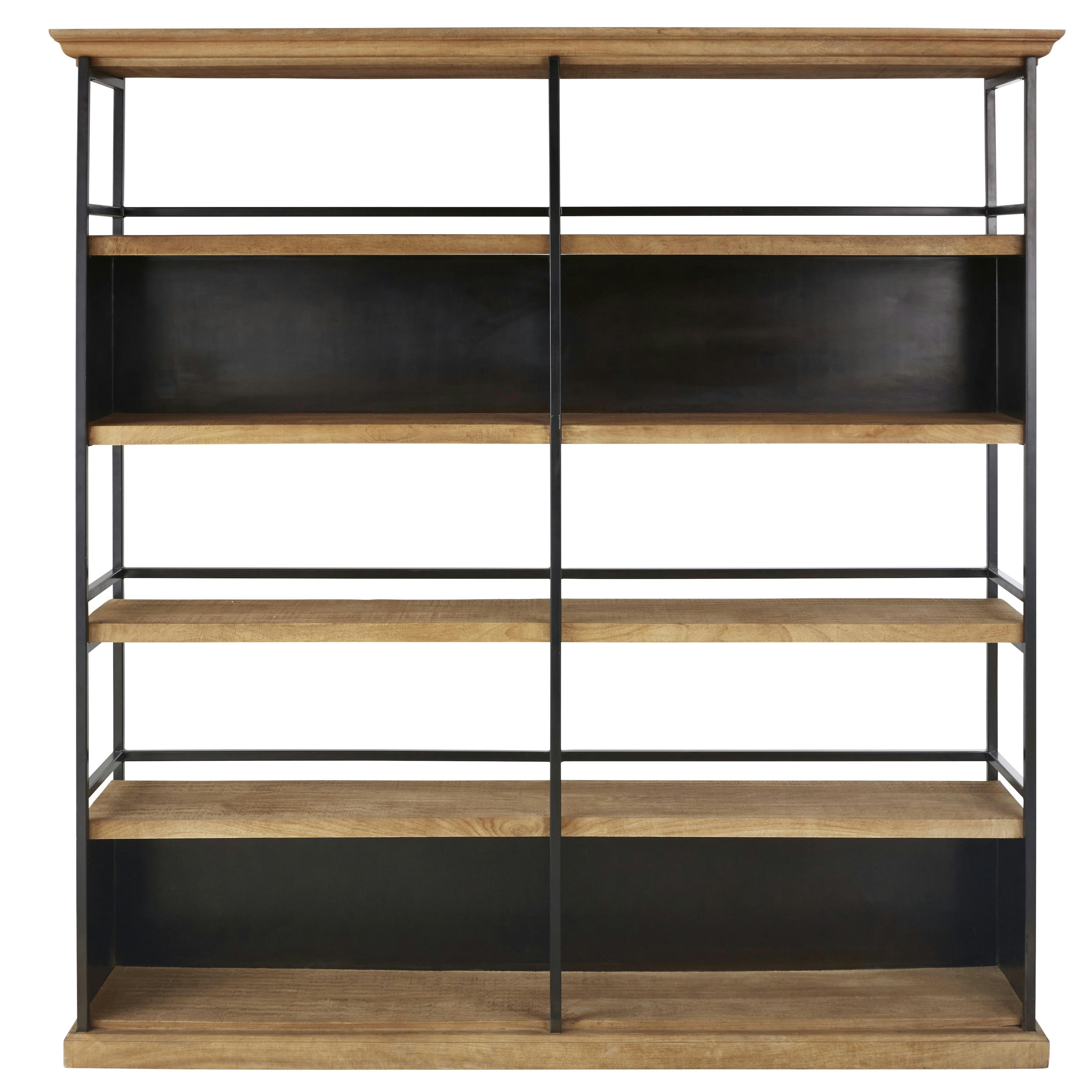 Germain - Etagère en bois de manguier et métal noir