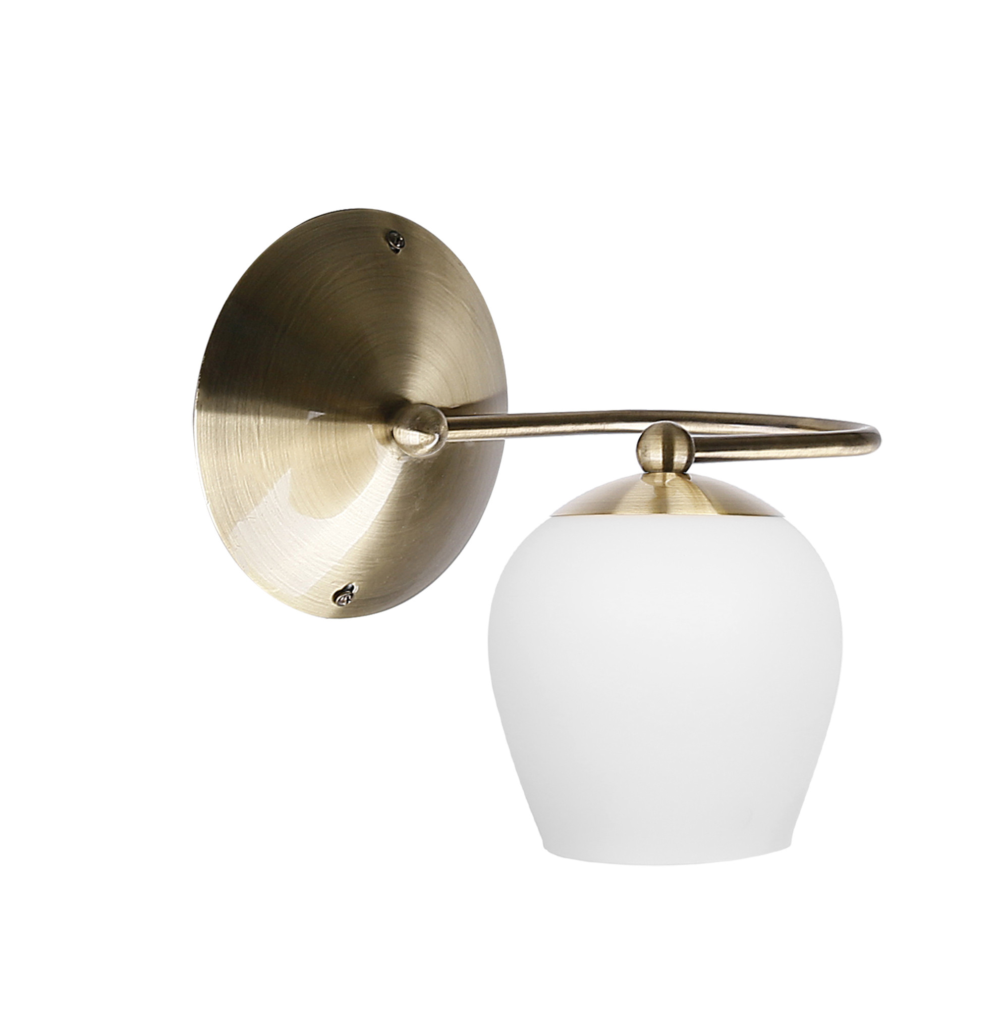 Lampa kinkiet SERANO patynowy 1x60w e27 klosz biały