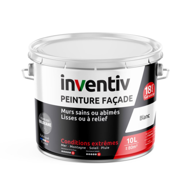 Peinture pour façade Conditions Extrêmes blanche 10 L INVENTIV