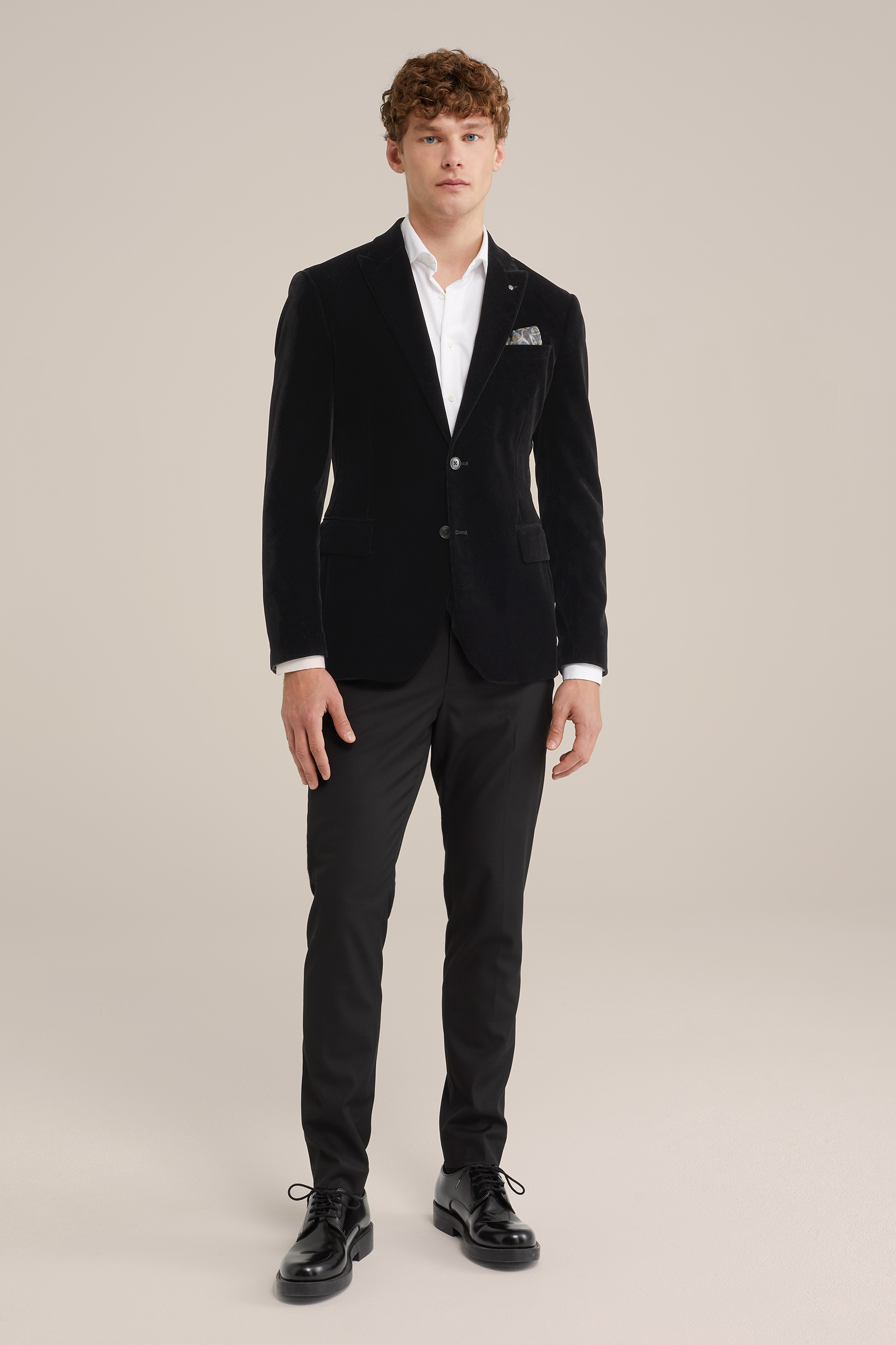 Heren slim fit blazer van velvet