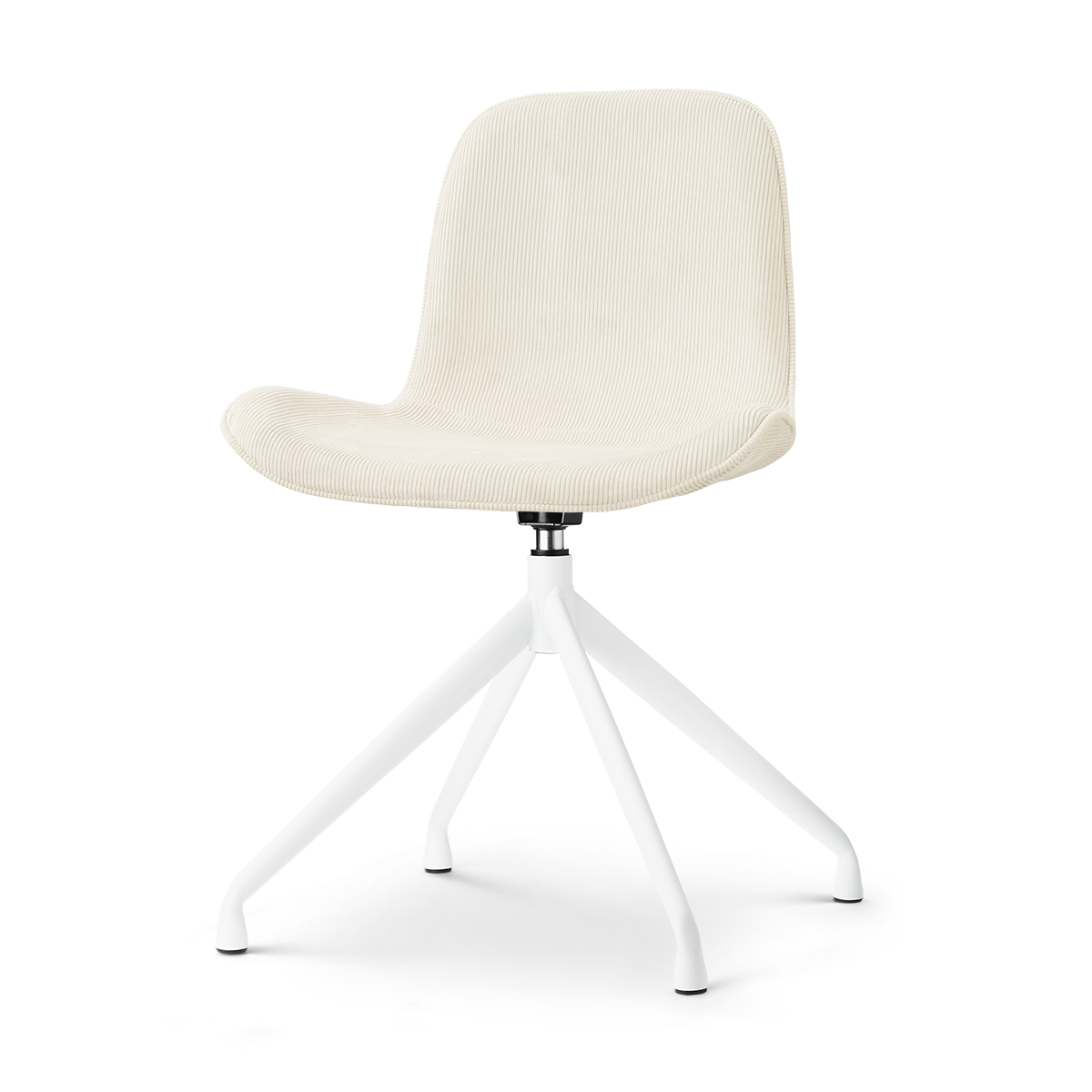 Nolon Nola-Fé Draaibare Eetkamerstoel Rib Beige - Wit Onderstel