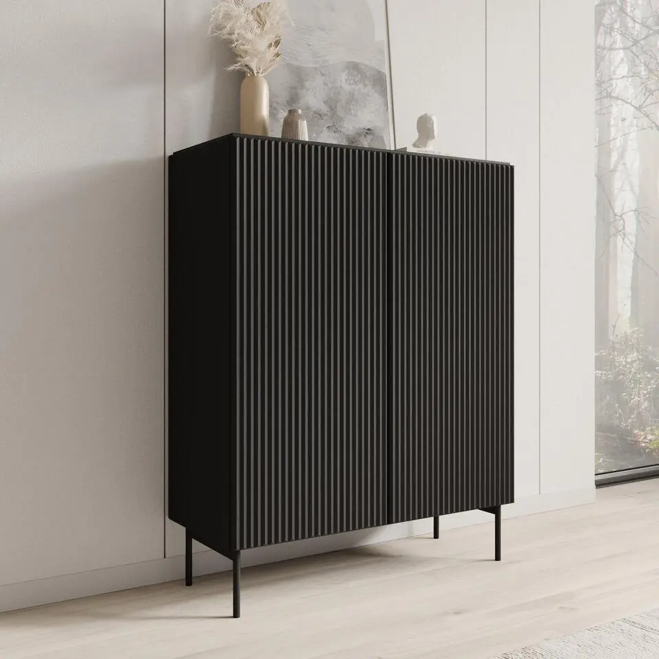 Meubella - Marajo - Dressoir - Zwart - 99 cm