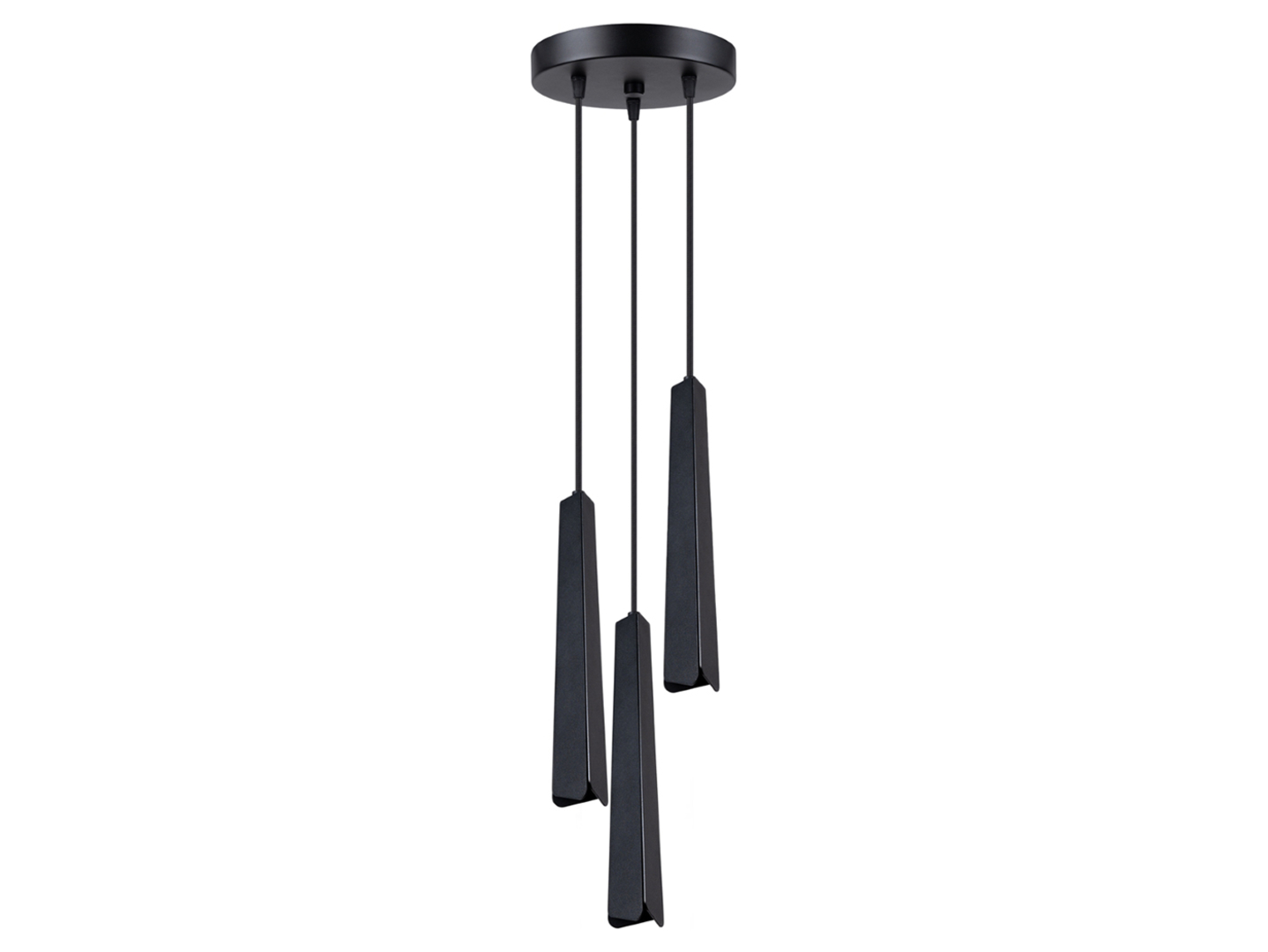 Lampa wisząca Prysm 3-punktowa stalowa czarna