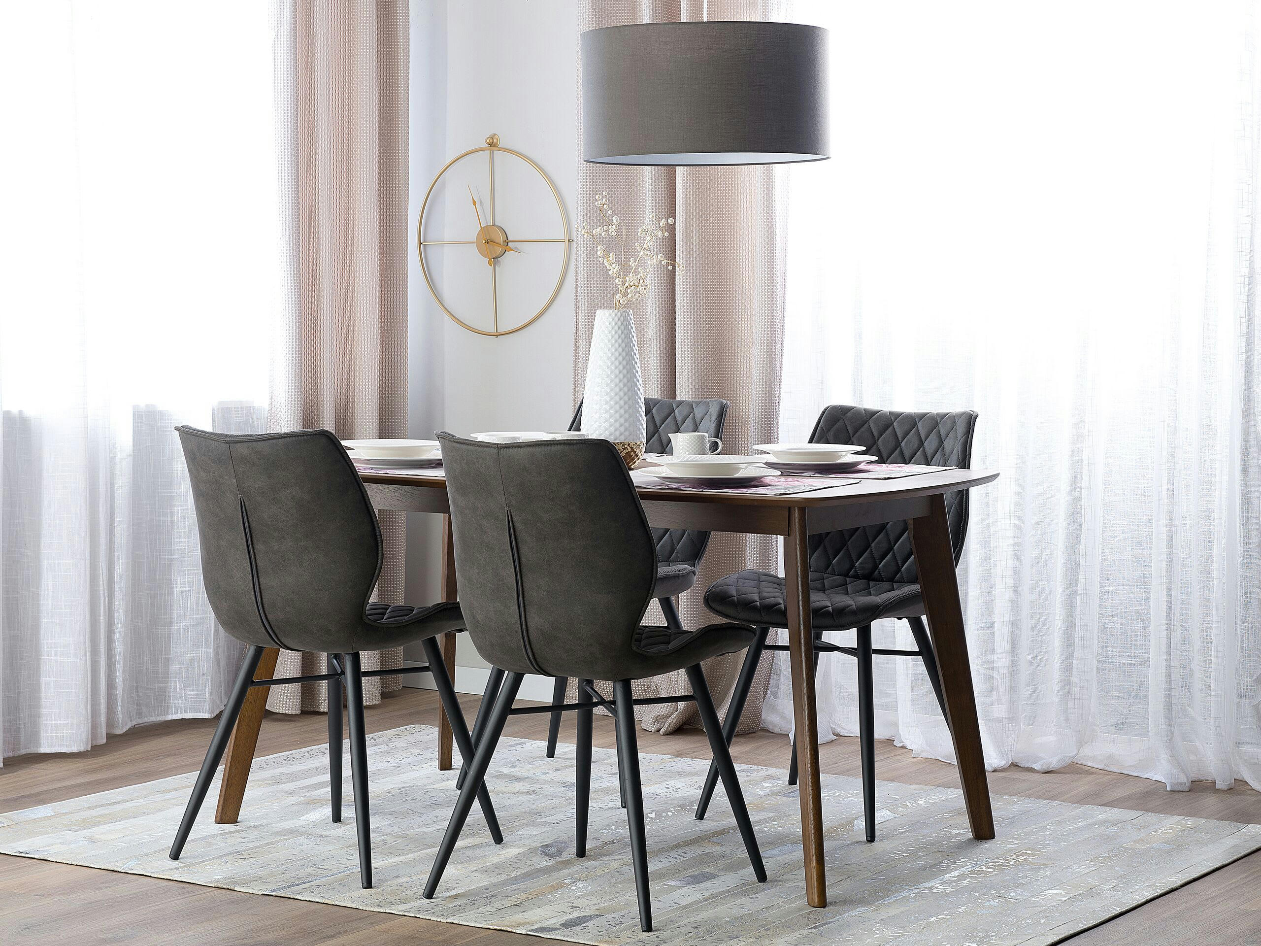 LISLE - Lot de 2 chaises en tissu gris