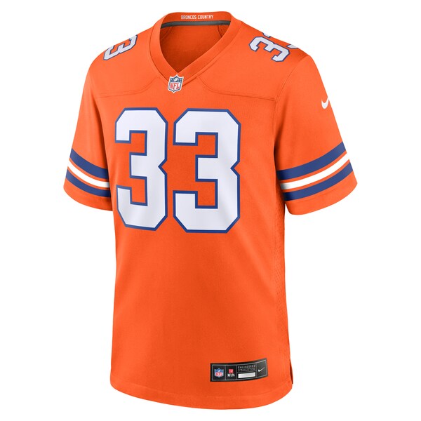 Javonte Williams Denver Broncos Nike Mile High Collection 1977 Throwback Player Game Jersey - Orange