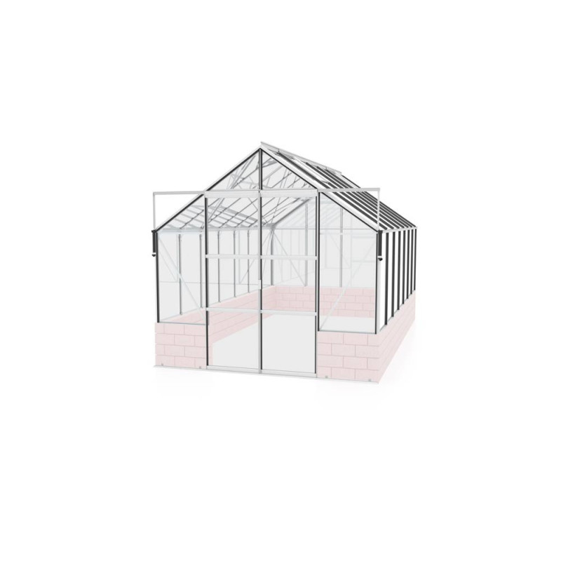 Serre en verre Cassandra aluminium anodisé 11,5 m² VITAVIA