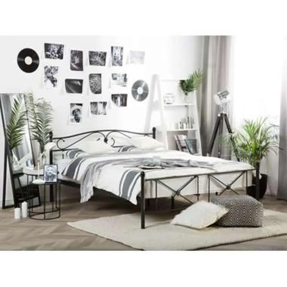 RODEZ - Tweepersoonsbed - Zwart - 140 x 200 cm - Metaal
