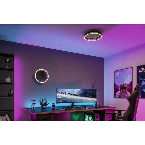 LED-Wand- und Deckenleuchte, WD Spaceglow One LED 3D RGB Rainbow TunW 33 3W 390mm dim Sz Met Kst.