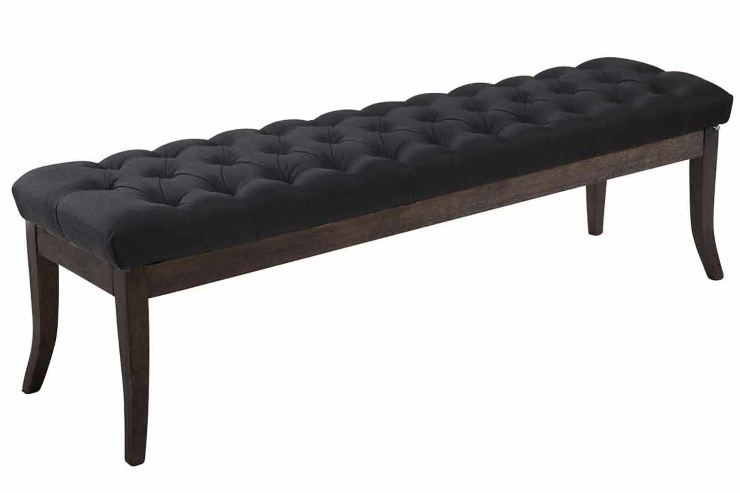 RAMSES - Banquette avec pieds en bois assise en tissu Noir