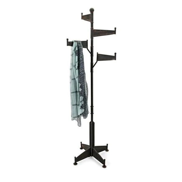 Oscar Distressed Bronze Metal Coat Rack