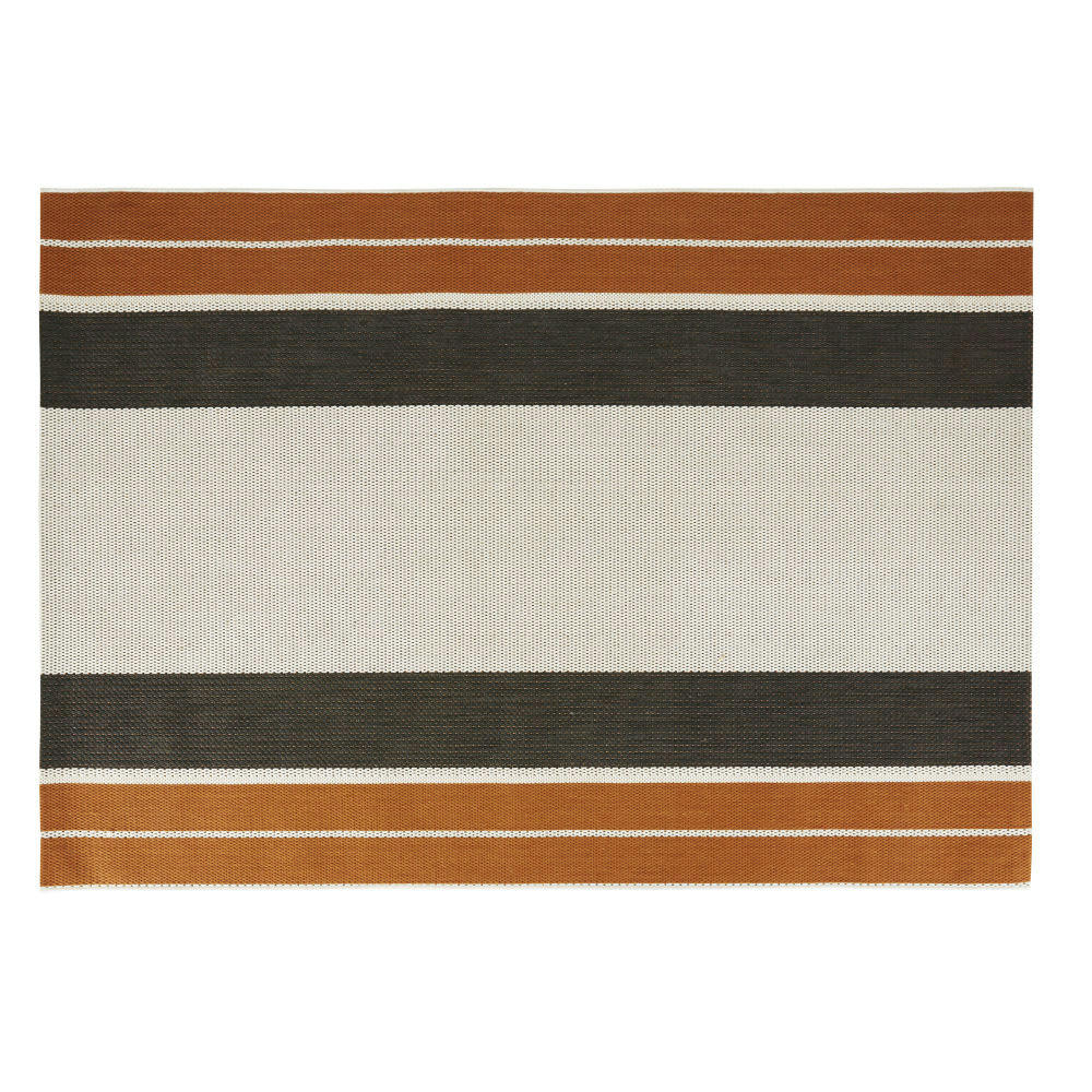 AARHUS - Tapis en polypropylène à motifs marron caramel et écrus 140X200