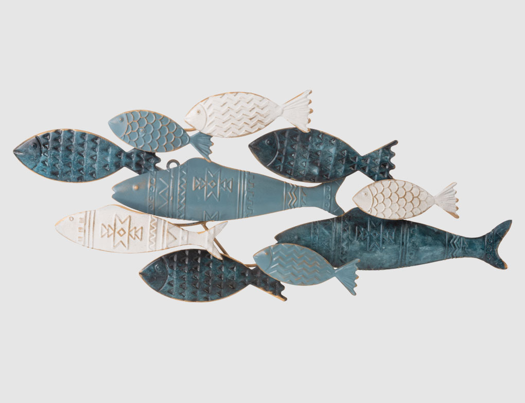 Metallbild Fische 29x74cm