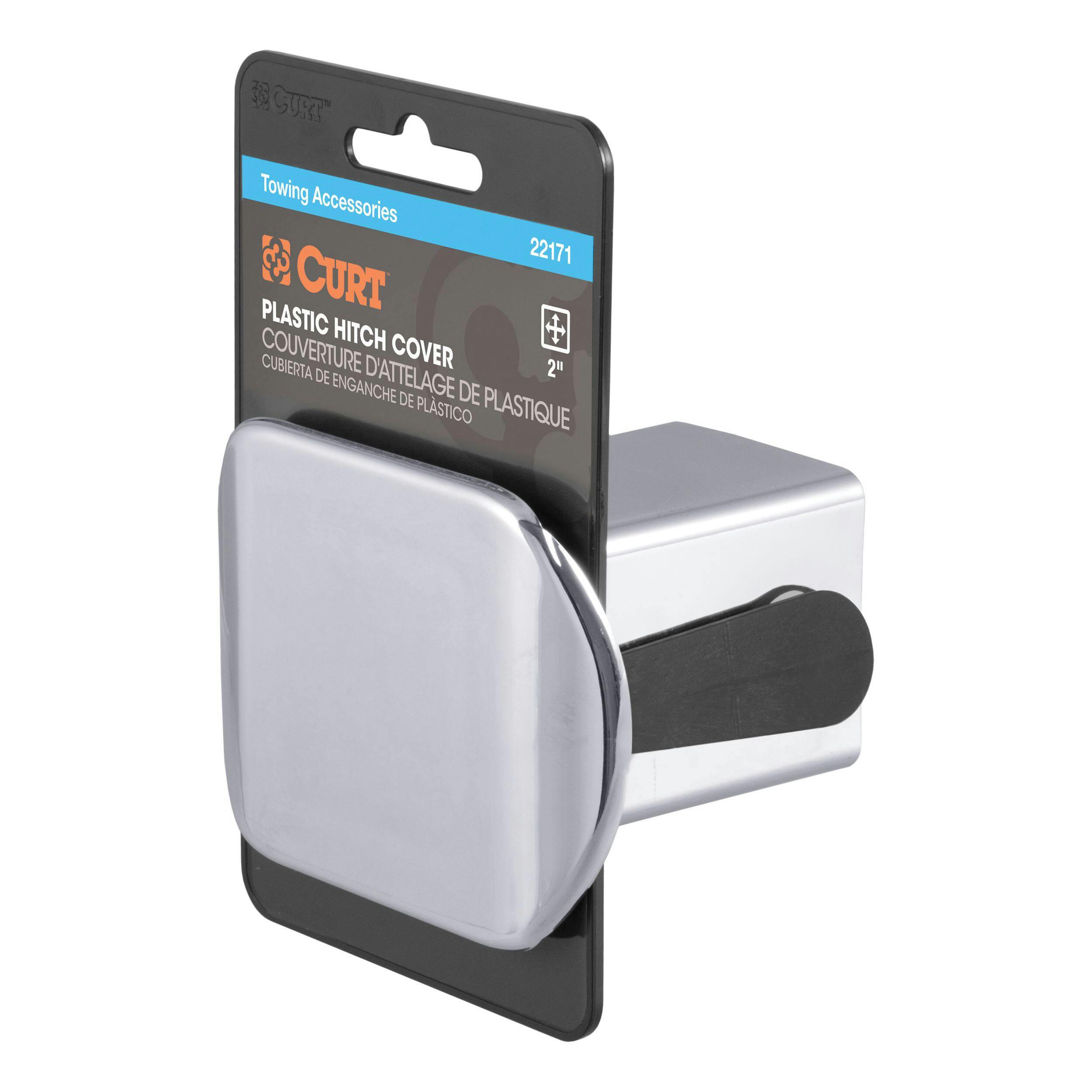 CURT Chrome Plastic Hitch Tube Cover, 2-in (Packaged)