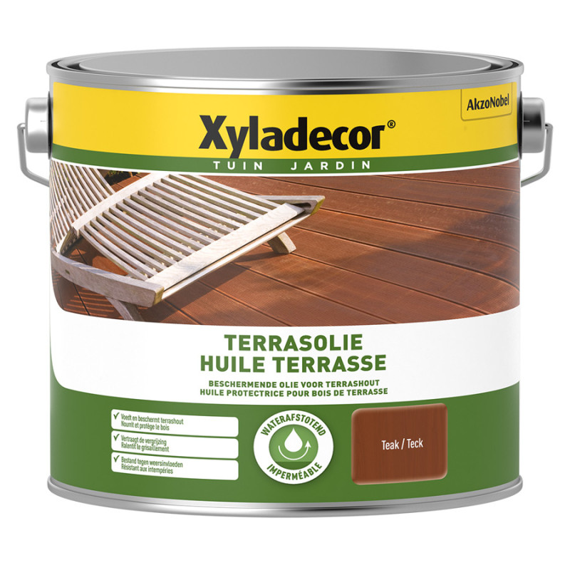 Huile protectrice pour terrasse en bois Teck 2,5 L XYLADECOR