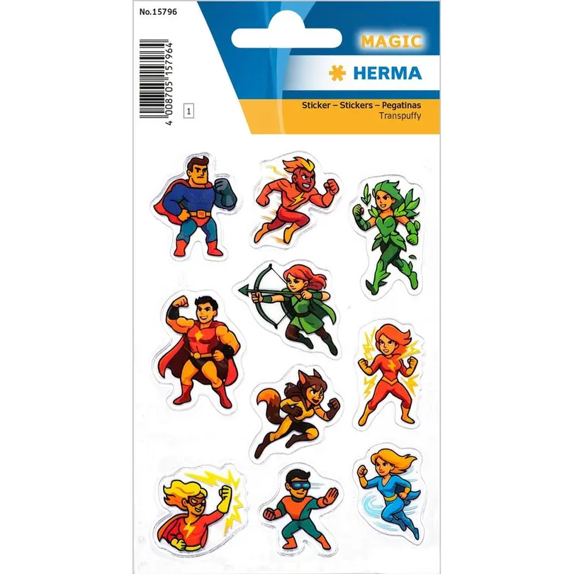 Sticker 10er-Set Superhelden