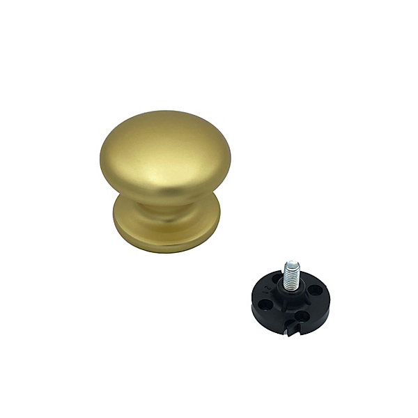 Bouton tirant de porte fixe D70 mm en aluminium Or satiné - breveté