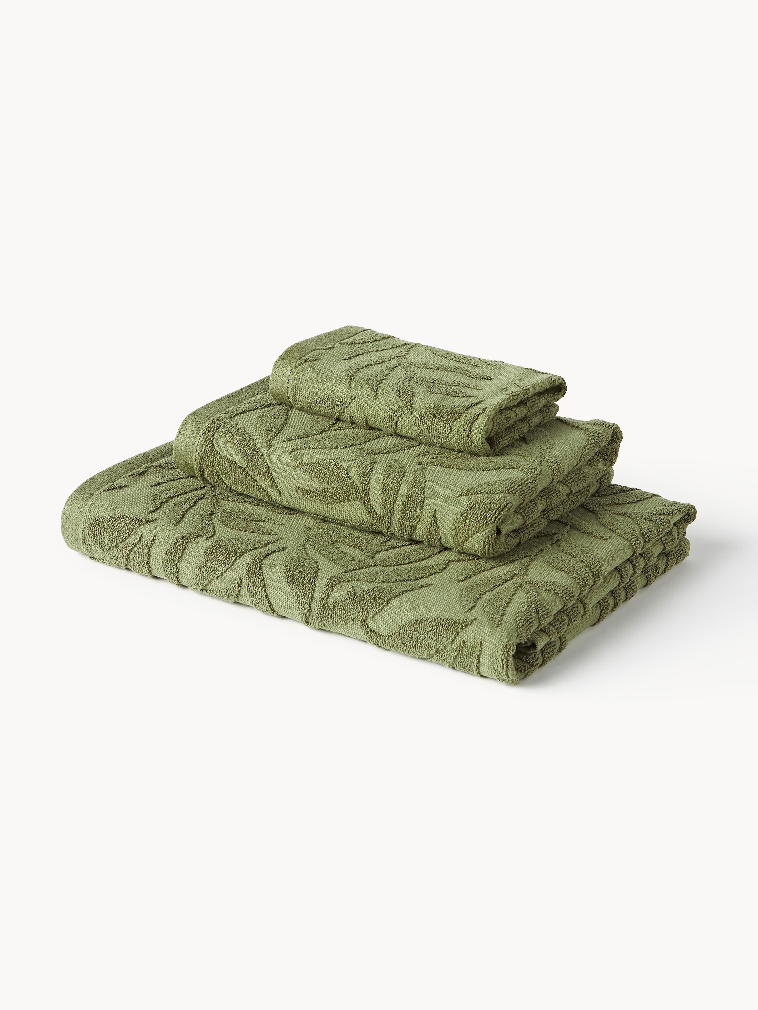 Hoch-Tief Handtuch-Set Leaf, in verschiedenen Setgrößen