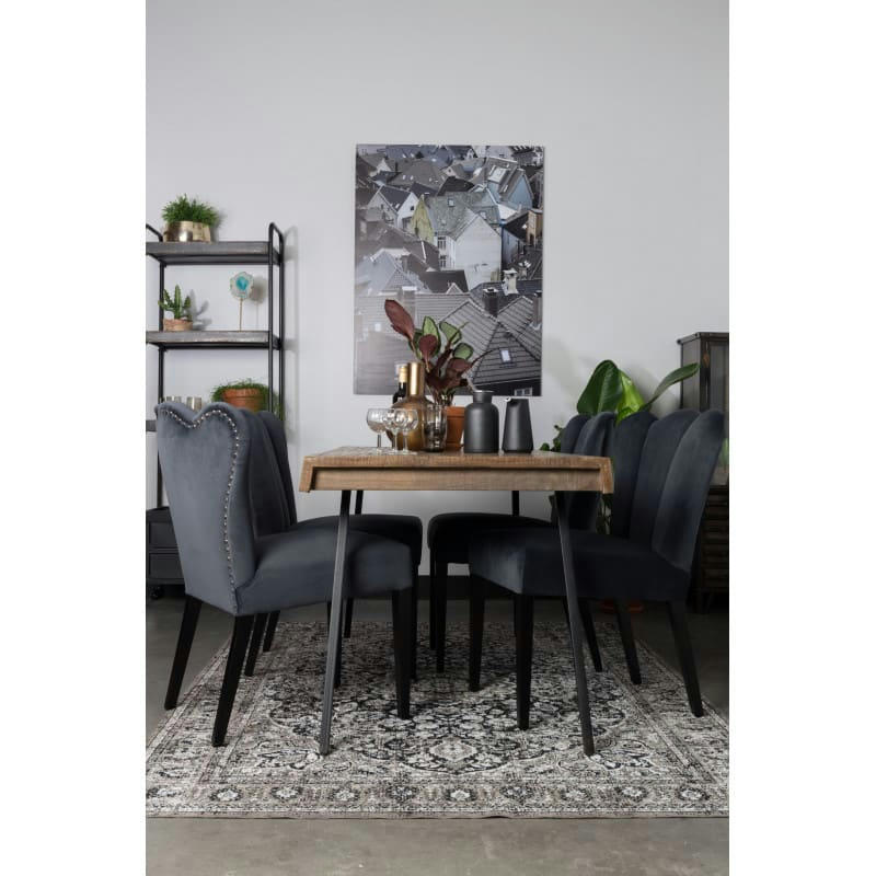 FAYE - Chaise design en tissu gris