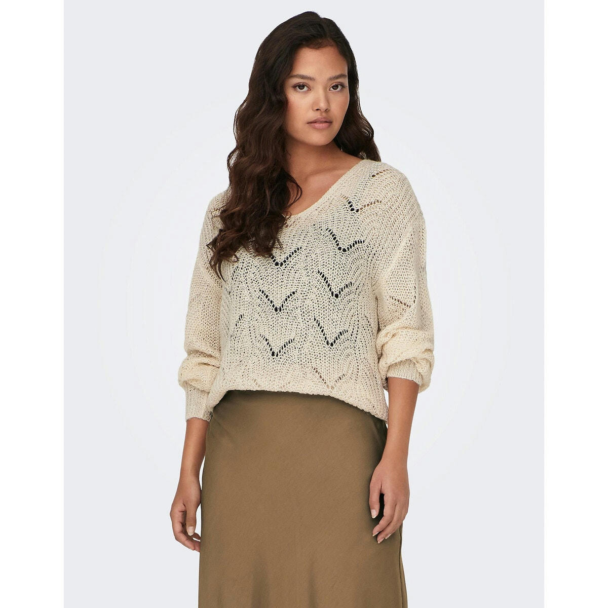 Pull maille ajourée et brillante