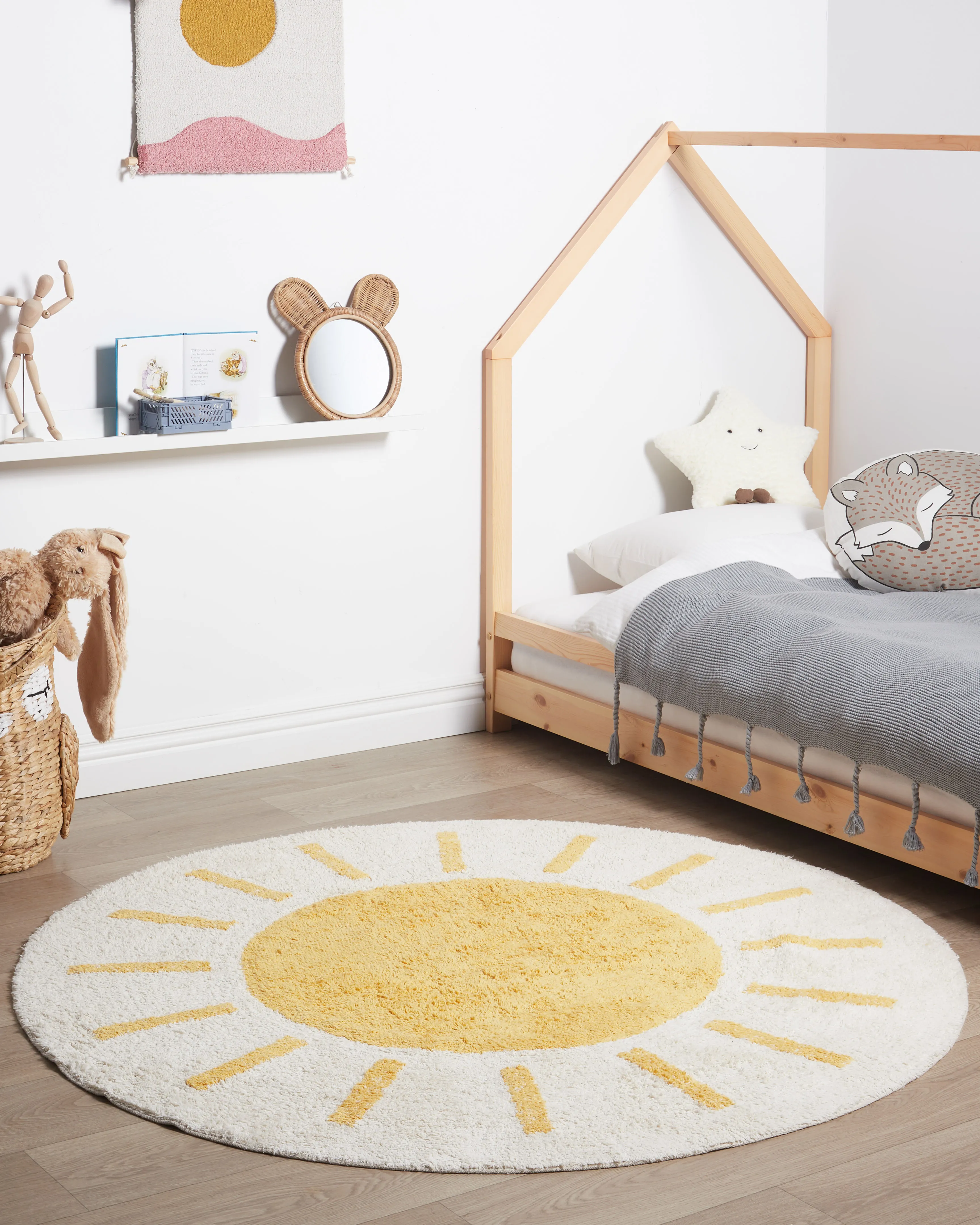 Kids Rug BAIKER Beige ? 140 cm Cotton