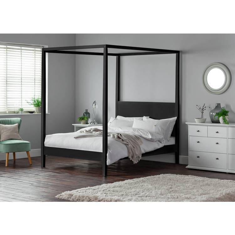 Habitat Blissford Four Poster Double Wooden Bed Frame -Black