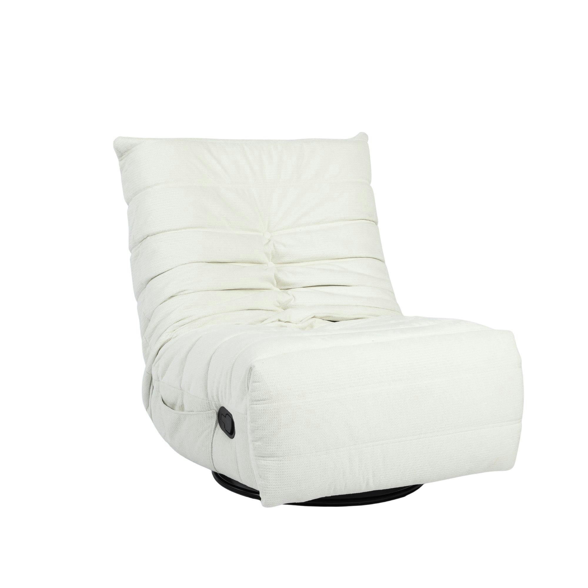 Fauteuil relax inclinable blanc tissu plissé BELORA