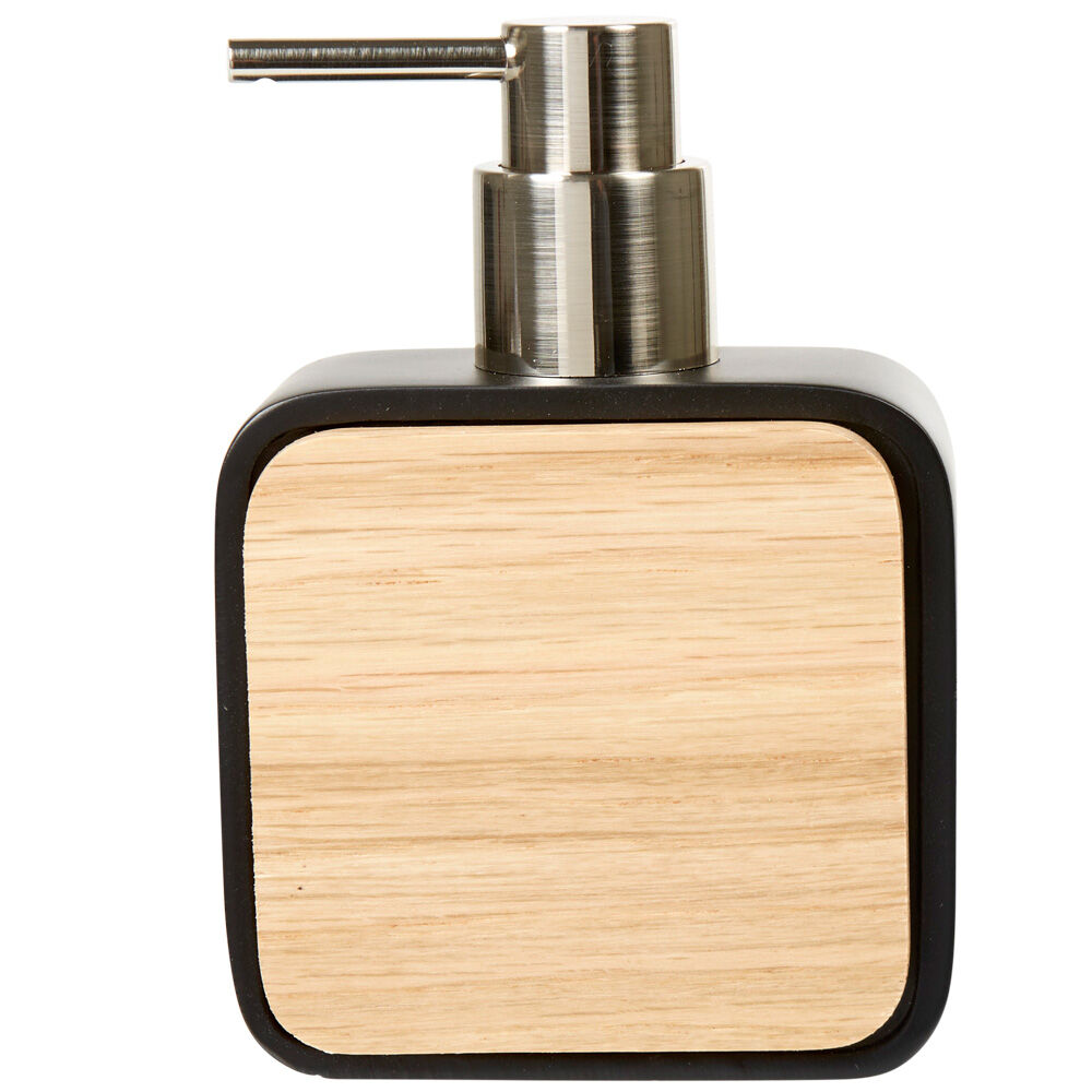 Distributeur de savon noir et bois