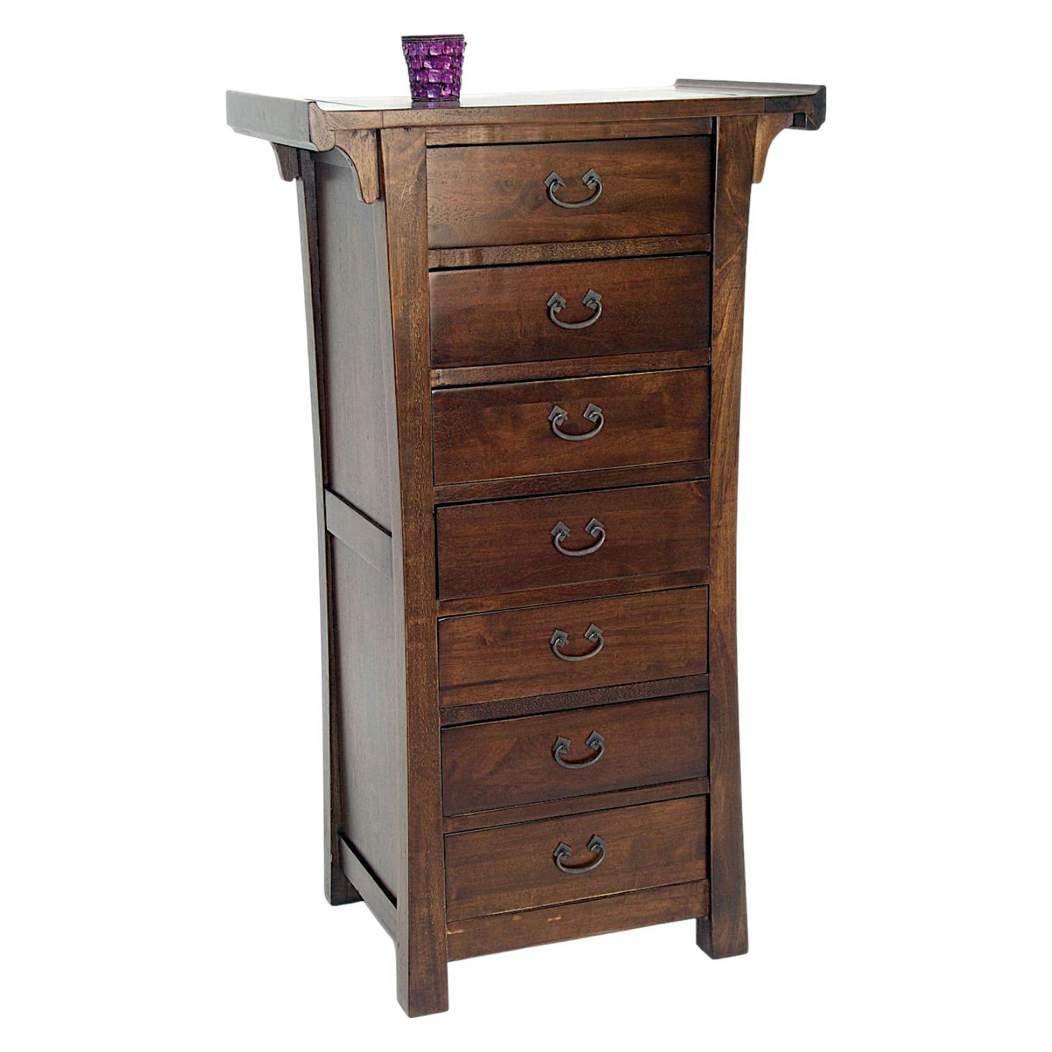 Semainier meuble bois massif style colonial MAORI