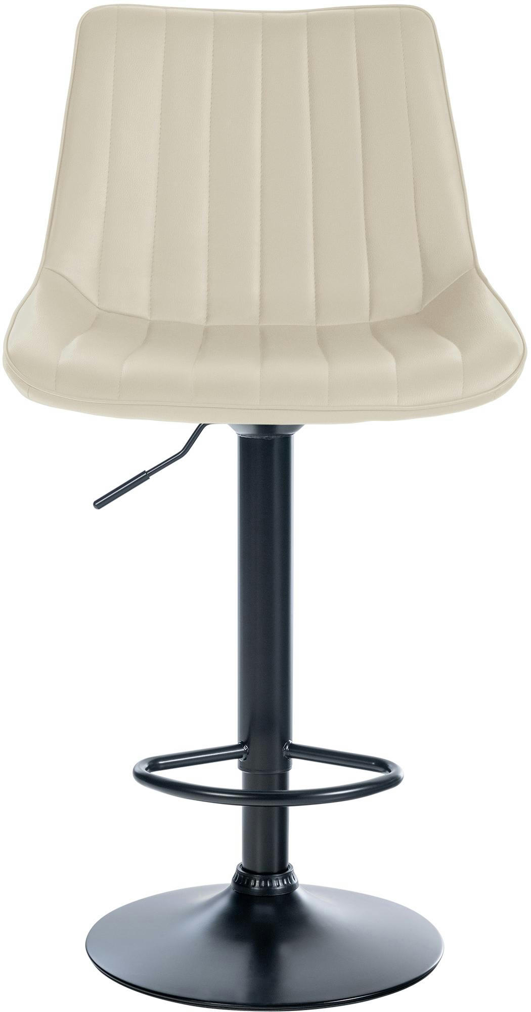 TONI - Tabouret de bar similicuir ajustable pivotant similicuir Crème