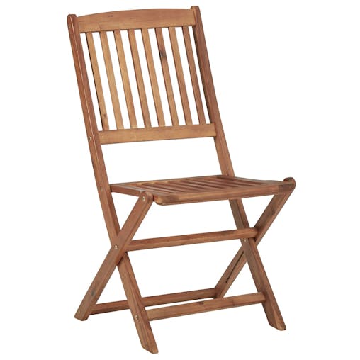 NNEVL Folding Outdoor Chairs 2 pcs Solid Acacia Wood