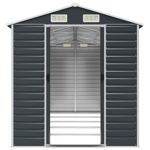 NNEVL Garden Shed Anthracite 191x470x198 cm Galvanised Steel