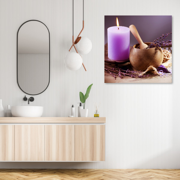 Feeby Obraz na płótnie, Świeca Lawenda spa 30x30