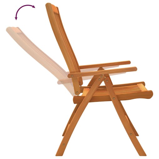 NNEVL Folding Garden Chairs 2 pcs Solid Wood Eucalyptus