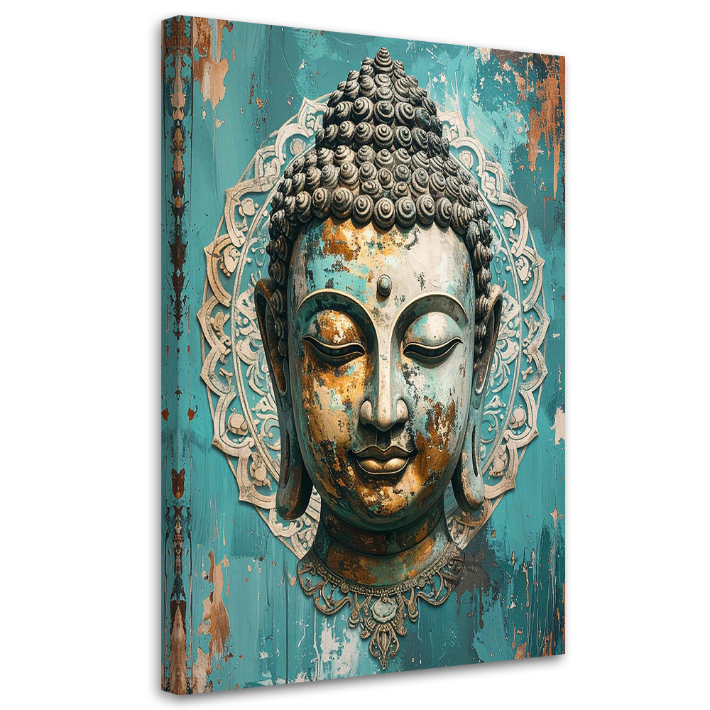 Obraz do salonu sypialni biura, Turkusowy Budda Zen Spa Orient 20x30