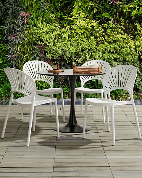Lot de 4 chaises de jardin OSTIA Blanc