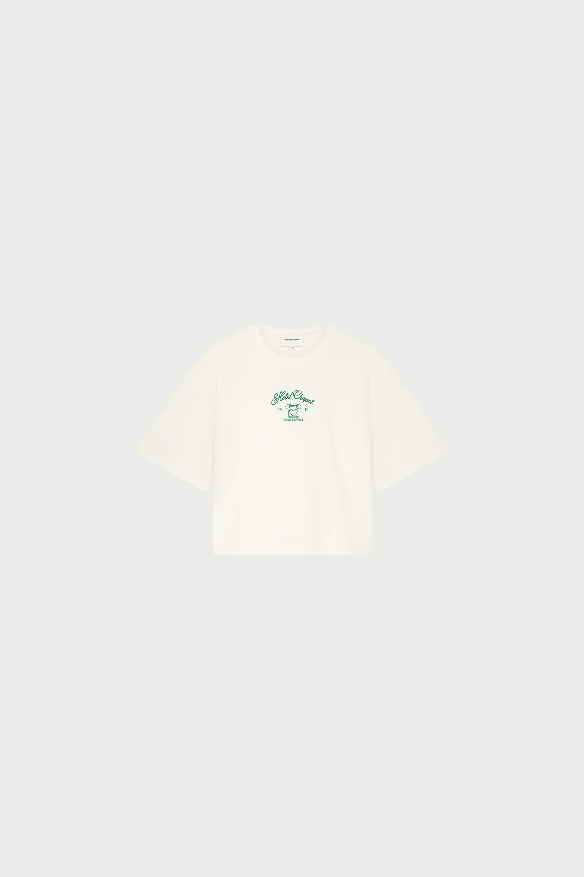Benja T-shirt | Cosy White/Green