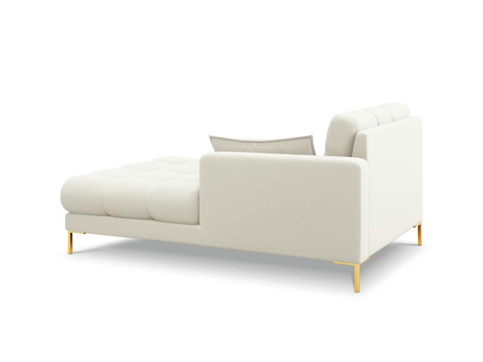 MAMAIA - Méridienne droite 1 place en tissu structurel beige clair