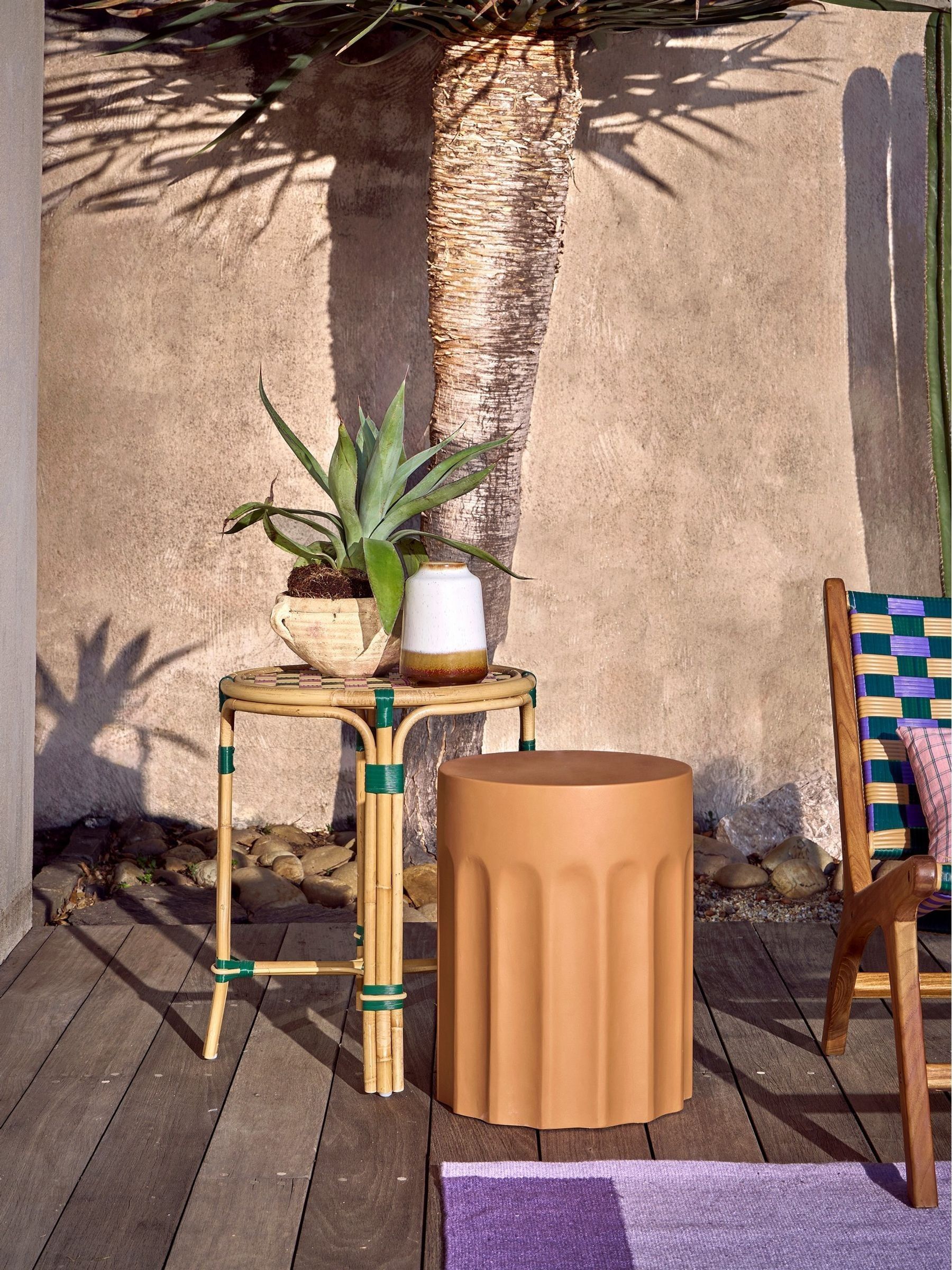 La Redoute Intérieurs Terracotta Mannila Cement Fibre Garden Side Table