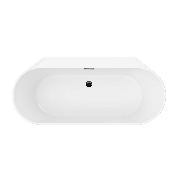 Baignoire semi-îlot Nakina L. 170 cm x l. 75 cm noir