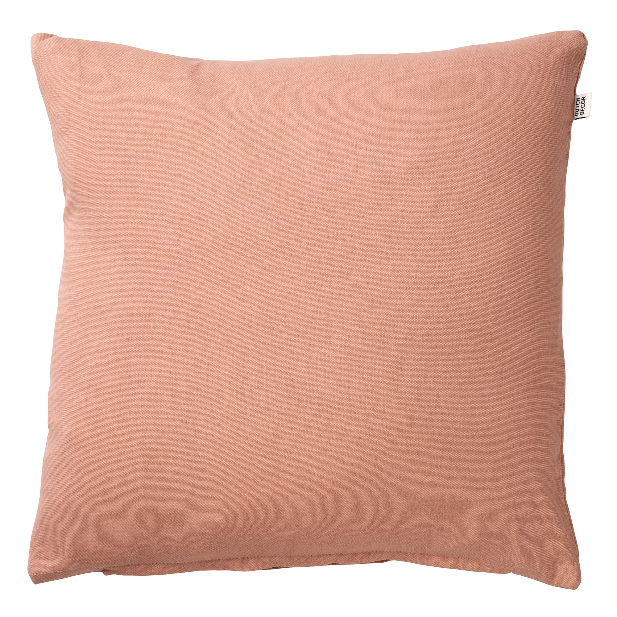 JAMES - sierkussen 45x45 cm - duurzaam katoen - effen kleur - Muted Clay - roze