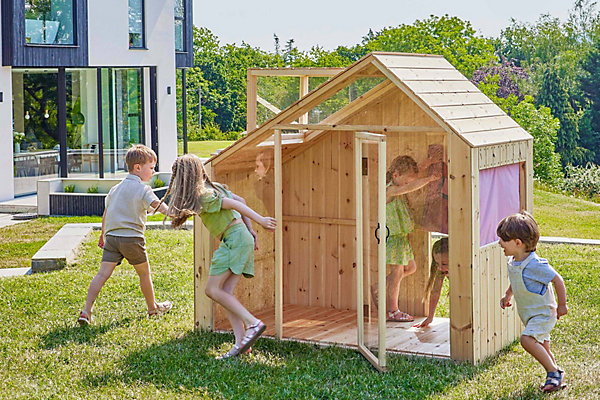 Maison de jeu PolarPlay étoile filante Aire de jeux portique bois