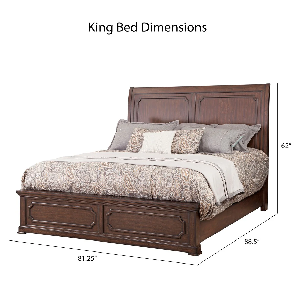 Kendall Traditional Tobacco Brown Finish King 4-piece Bedroom Set