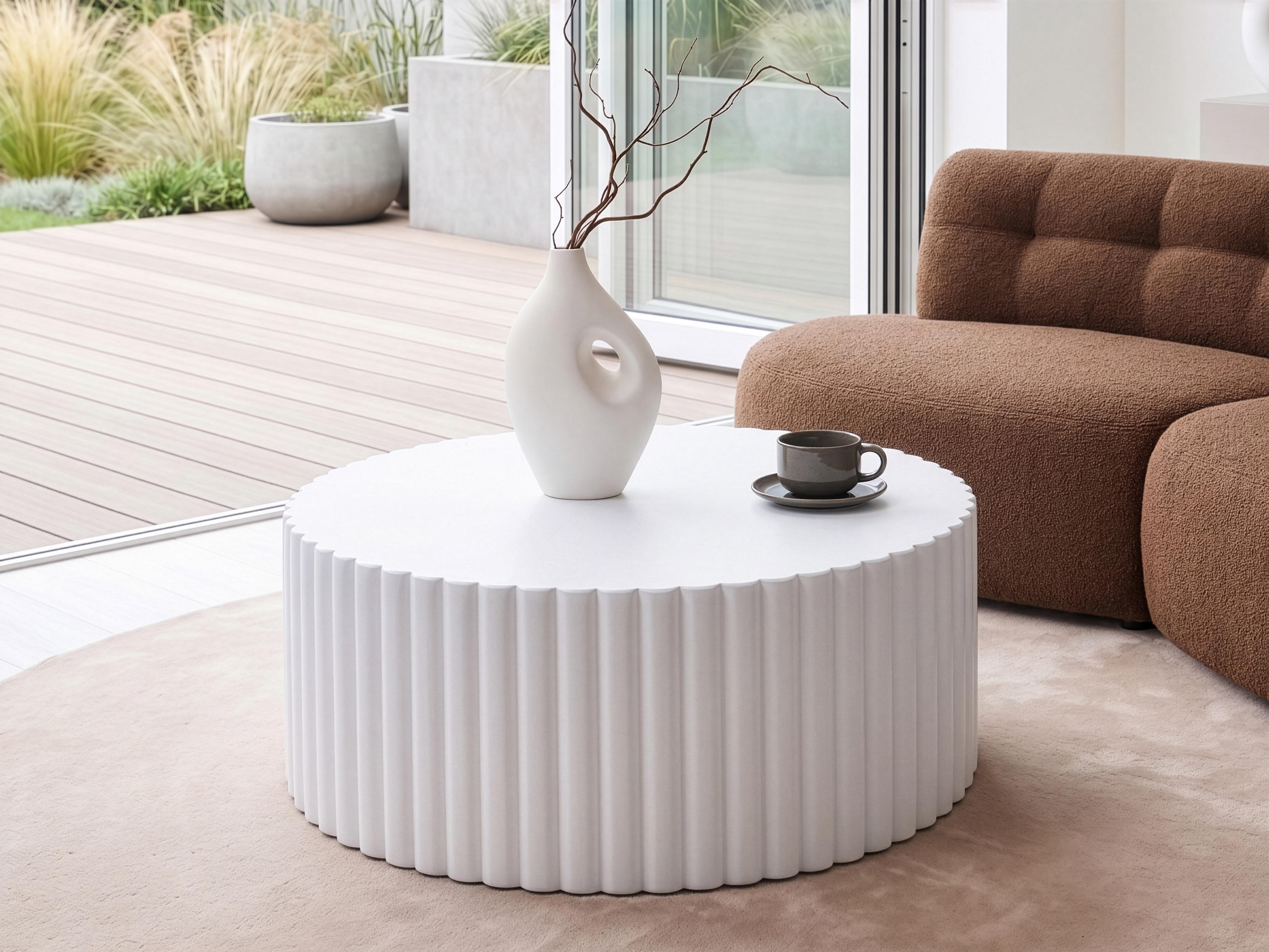 Coffee Table POZZA 117 cm 117 cm White