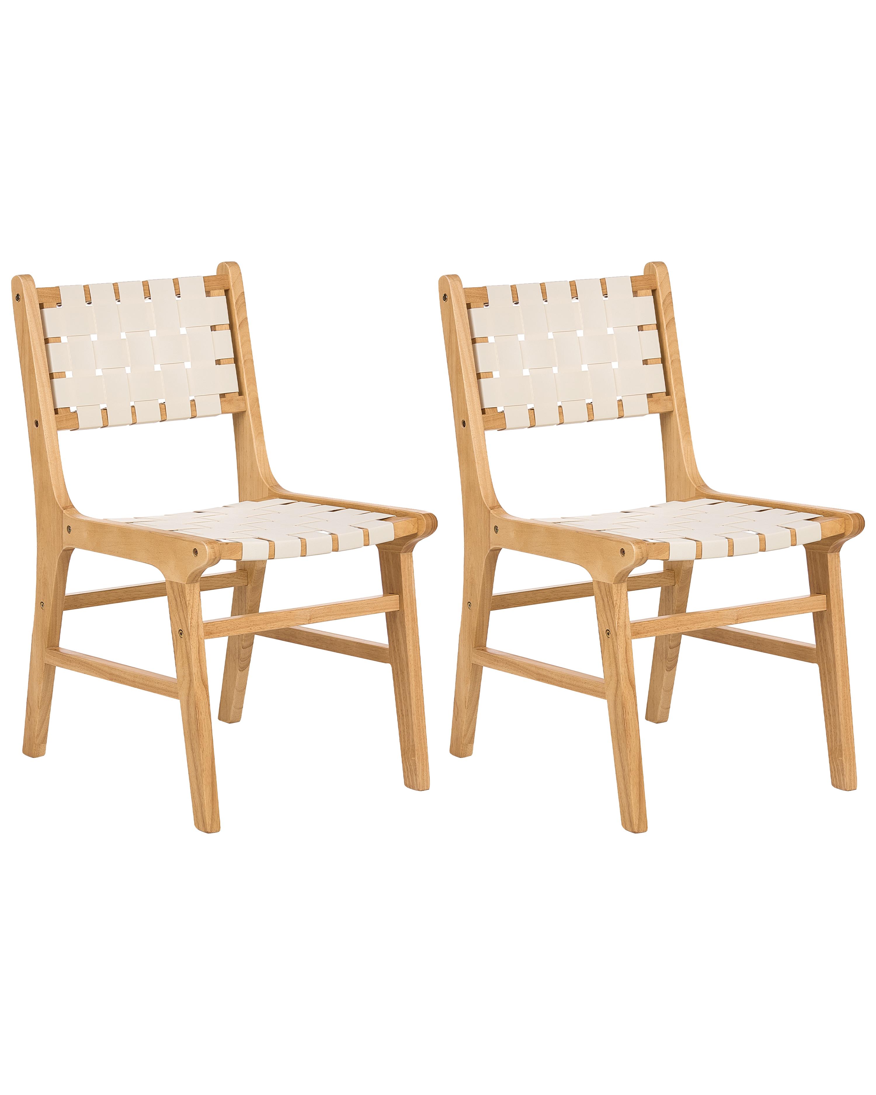 Set of 2 Dining Chairs HUMBLE Wood Light Brown
