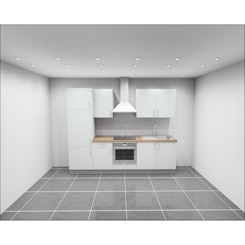 Bloc cuisine blanc alpin gauche 270 cm K-LITA