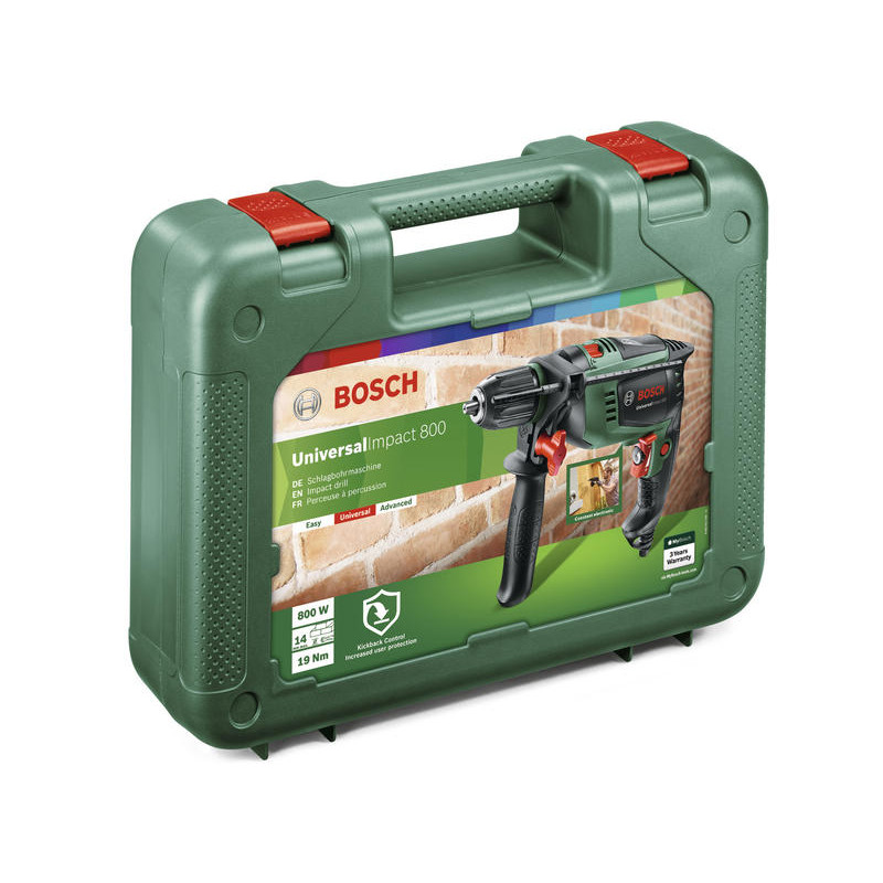 Perceuse à percussion Universal Impact électrique 800 W avec accessoires BOSCH