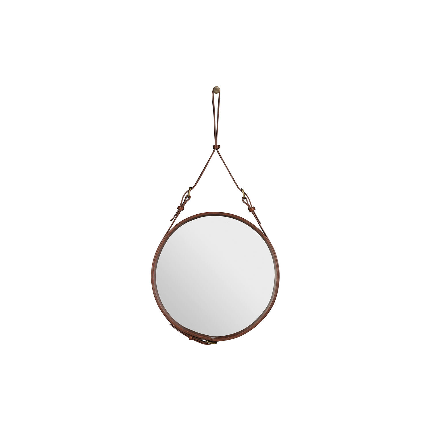 Adnet Circular Wall Mirror, tan