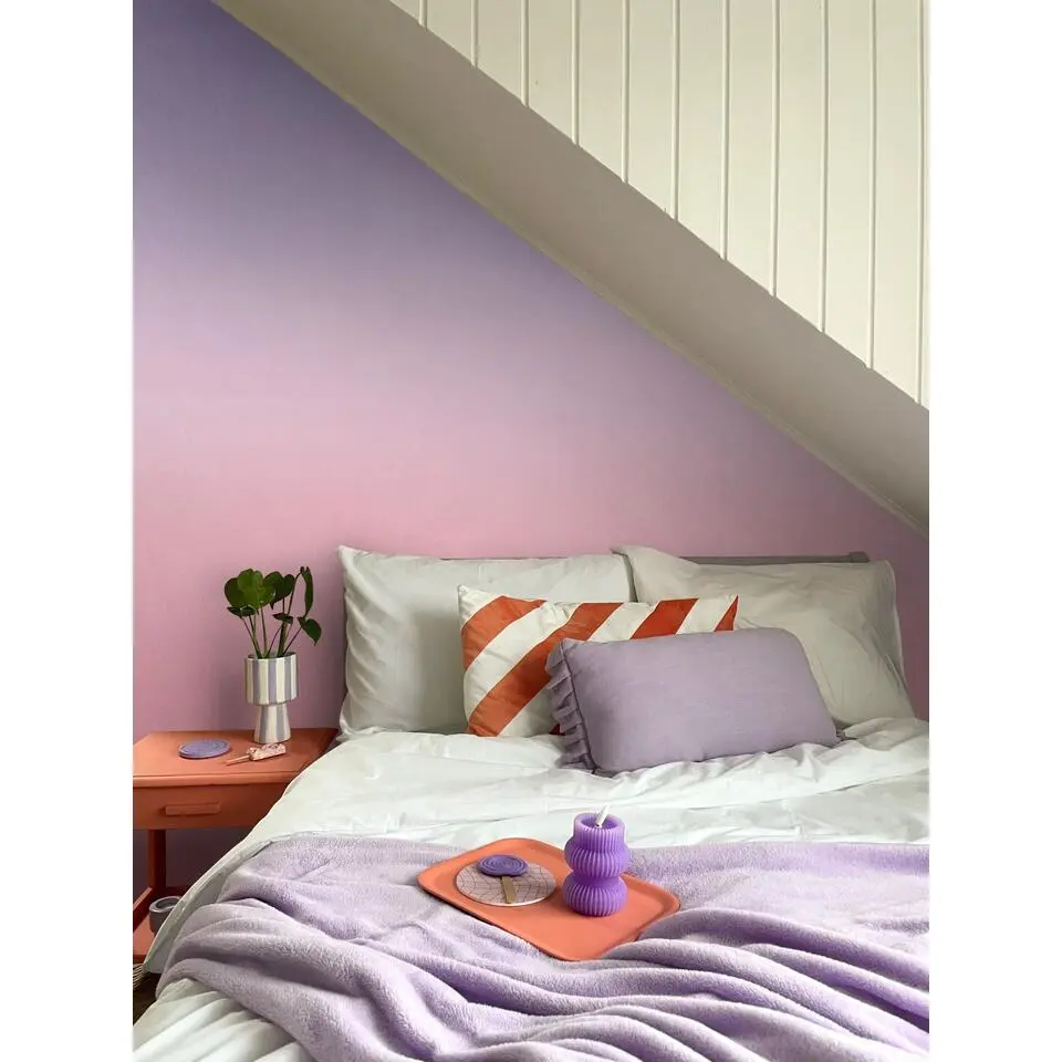 ESTAhome fotobehang kamerhoog dip dye kleurverloop paars en roze - 200 x 279 cm