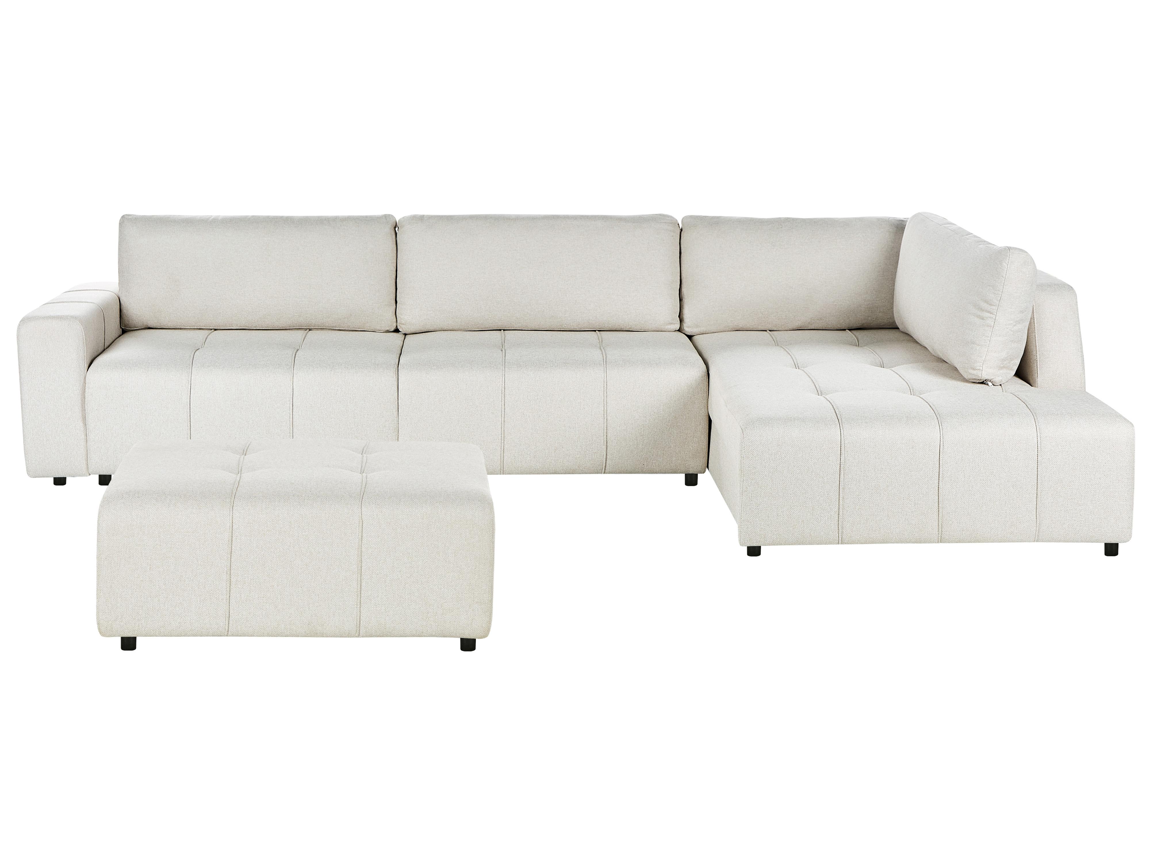 Ottoman INNVIK Fabric Light Beige