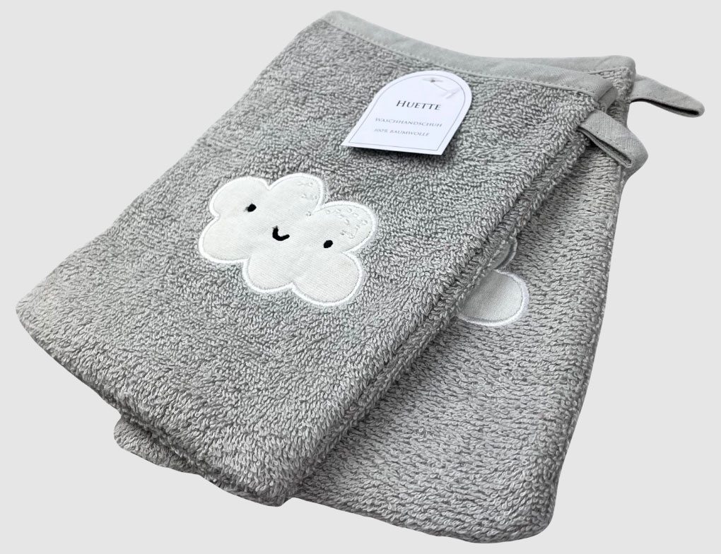 Waschlappen Wolke Grau 2er Set